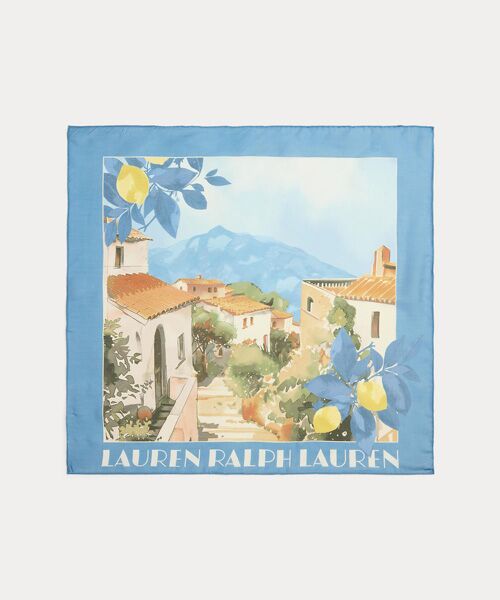 LAUREN RALPH LAUREN / ローレン ラルフ ローレン バンダナ・スカーフ | ランドスケーププリント コットンシルク スクエア スカーフ | 詳細1
