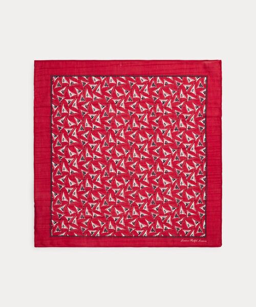 LAUREN RALPH LAUREN / ローレン ラルフ ローレン バンダナ・スカーフ | セールボートプリント コットンシルク スクエア スカーフ | 詳細1