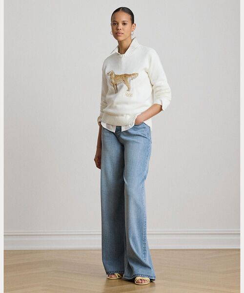 LAUREN RALPH LAUREN / ローレン ラルフ ローレン デニムパンツ | ハイライズ ワイドレッグ ジーンズ(400ブルー)