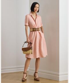 LAUREN RALPH LAUREN / ローレン ラルフ ローレン ミニ丈・ひざ丈ワンピース | リネン シャツドレス