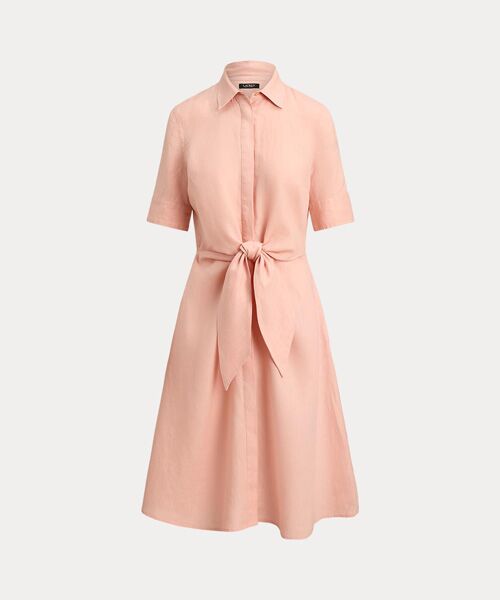 LAUREN RALPH LAUREN / ローレン ラルフ ローレン ミニ丈・ひざ丈ワンピース | リネン シャツドレス | 詳細1