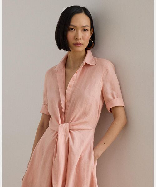 LAUREN RALPH LAUREN / ローレン ラルフ ローレン ミニ丈・ひざ丈ワンピース | リネン シャツドレス | 詳細2