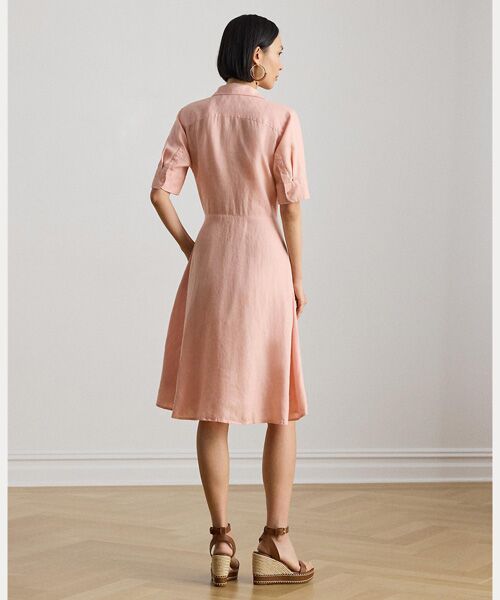 LAUREN RALPH LAUREN / ローレン ラルフ ローレン ミニ丈・ひざ丈ワンピース | リネン シャツドレス | 詳細3