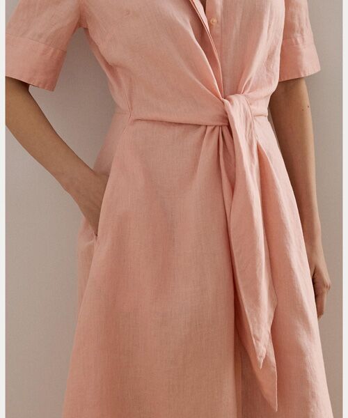 LAUREN RALPH LAUREN / ローレン ラルフ ローレン ミニ丈・ひざ丈ワンピース | リネン シャツドレス | 詳細4