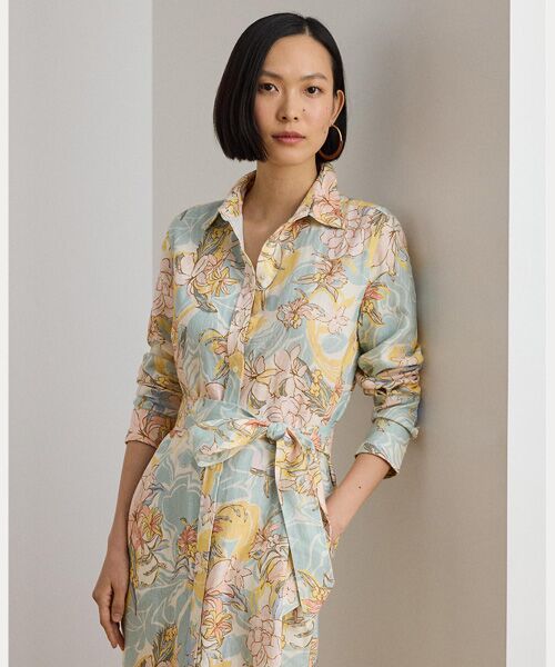 LAUREN RALPH LAUREN / ローレン ラルフ ローレン ロング・マキシ丈ワンピース | フローラル リネン シャツドレス | 詳細2