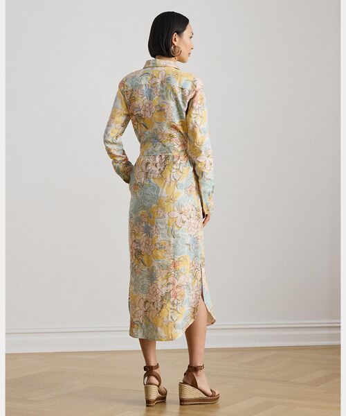 LAUREN RALPH LAUREN / ローレン ラルフ ローレン ロング・マキシ丈ワンピース | フローラル リネン シャツドレス | 詳細3