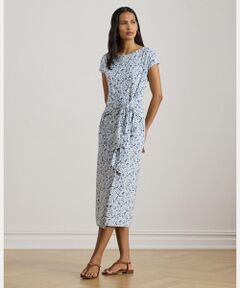 LAUREN RALPH LAUREN / ローレン ラルフ ローレン ロング・マキシ丈ワンピース | フローラル ジャージー タイフロント Tシャツ ドレス