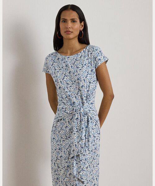 LAUREN RALPH LAUREN / ローレン ラルフ ローレン ロング・マキシ丈ワンピース | フローラル ジャージー タイフロント Tシャツ ドレス | 詳細2