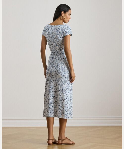 LAUREN RALPH LAUREN / ローレン ラルフ ローレン ロング・マキシ丈ワンピース | フローラル ジャージー タイフロント Tシャツ ドレス | 詳細3