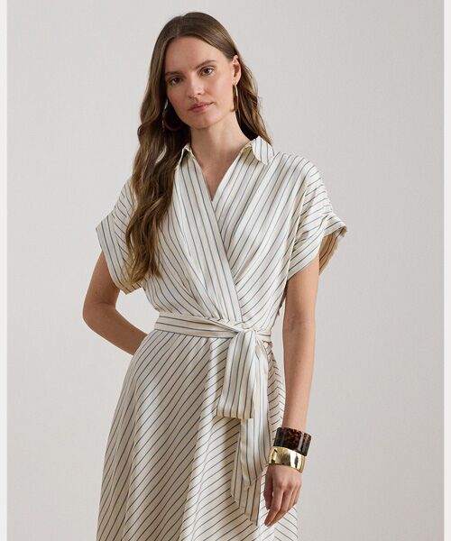 LAUREN RALPH LAUREN / ローレン ラルフ ローレン ロング・マキシ丈ワンピース | ストライプド ベルテッド ツイル ドレス | 詳細2