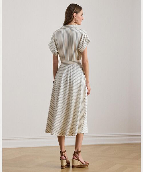 LAUREN RALPH LAUREN / ローレン ラルフ ローレン ロング・マキシ丈ワンピース | ストライプド ベルテッド ツイル ドレス | 詳細3