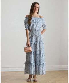 LAUREN RALPH LAUREN / ローレン ラルフ ローレン ロング・マキシ丈ワンピース | フローラル ボイル オフザショルダー ドレス