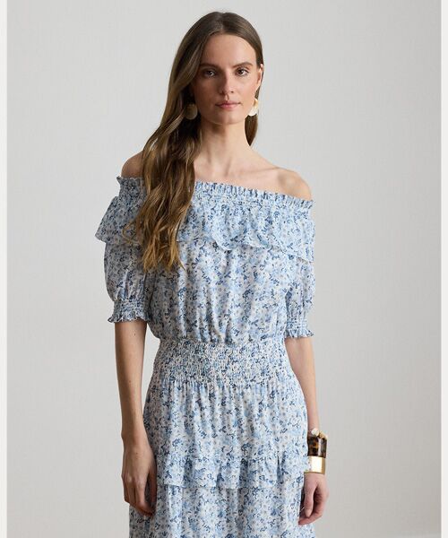 LAUREN RALPH LAUREN / ローレン ラルフ ローレン ロング・マキシ丈ワンピース | フローラル ボイル オフザショルダー ドレス | 詳細2