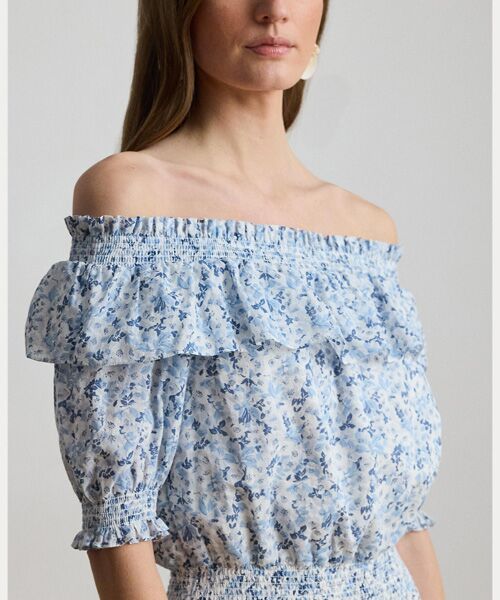 LAUREN RALPH LAUREN / ローレン ラルフ ローレン ロング・マキシ丈ワンピース | フローラル ボイル オフザショルダー ドレス | 詳細4