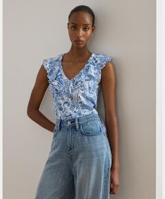 LAUREN RALPH LAUREN / ローレン ラルフ ローレン その他トップス | ペイズリー フリルトリム スラブ スリーブレス トップ
