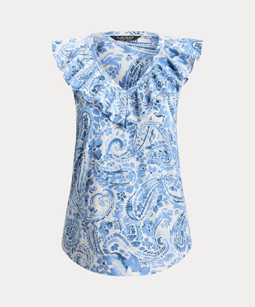 LAUREN RALPH LAUREN / ローレン ラルフ ローレン その他トップス | ペイズリー フリルトリム スラブ スリーブレス トップ | 詳細1