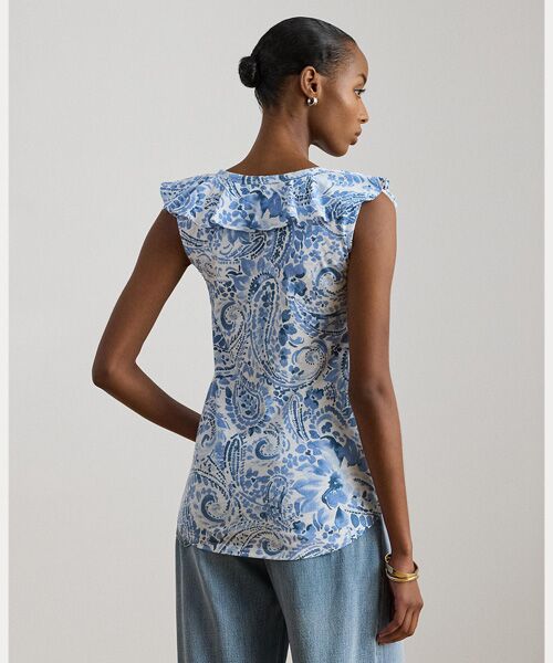 LAUREN RALPH LAUREN / ローレン ラルフ ローレン その他トップス | ペイズリー フリルトリム スラブ スリーブレス トップ | 詳細3
