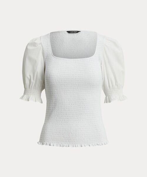LAUREN RALPH LAUREN / ローレン ラルフ ローレン その他トップス | スモックド コットン ジャージー パフスリーブ トップ | 詳細1