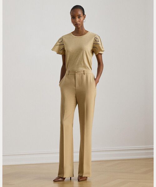 LAUREN RALPH LAUREN / ローレン ラルフ ローレン カットソー | アイレット コットン ジャージー & ブロードクロス トップ | 詳細2