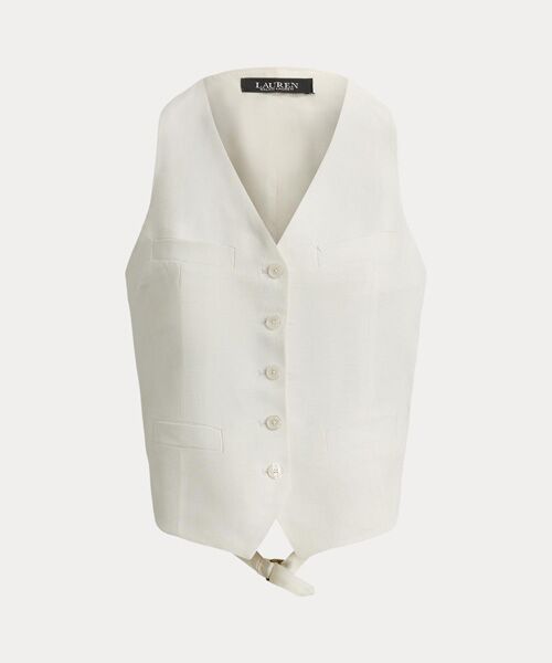 LAUREN RALPH LAUREN / ローレン ラルフ ローレン ベスト | リネンブレンド ツイル ベスト | 詳細1