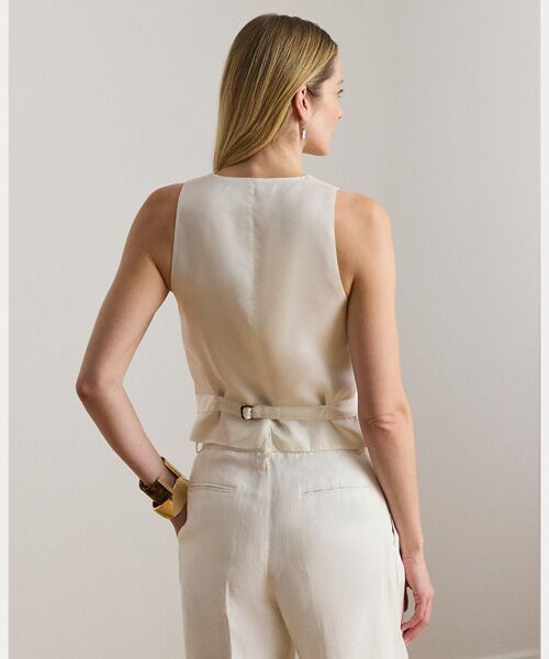 LAUREN RALPH LAUREN / ローレン ラルフ ローレン ベスト | リネンブレンド ツイル ベスト | 詳細3