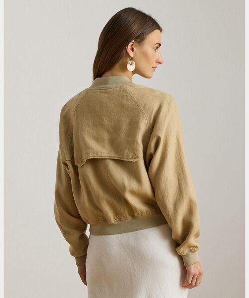 LAUREN RALPH LAUREN / ローレン ラルフ ローレン ノーカラージャケット | リネン フライト ジャケット | 詳細3
