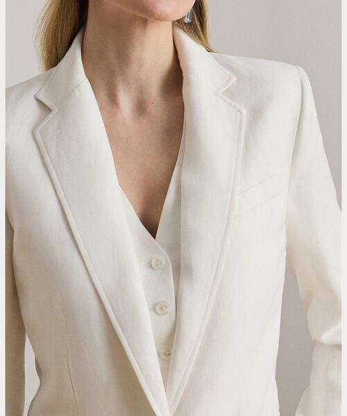 LAUREN RALPH LAUREN / ローレン ラルフ ローレン テーラードジャケット | リネンブレンド ツイル ブレザー | 詳細4