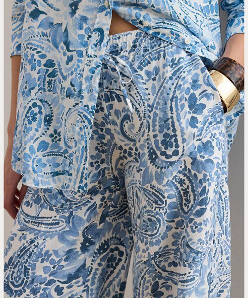 LAUREN RALPH LAUREN / ローレン ラルフ ローレン その他パンツ | ペイズリー リネン ワイドレッグ パンツ | 詳細4