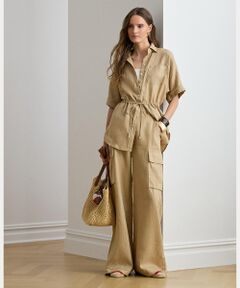 LAUREN RALPH LAUREN / ローレン ラルフ ローレン カーゴパンツ | リネン ワイドレッグ カーゴ パンツ