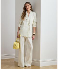 LAUREN RALPH LAUREN / ローレン ラルフ ローレン その他パンツ | ストライプド リネン ワイドレッグ パンツ