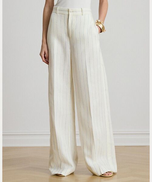 LAUREN RALPH LAUREN / ローレン ラルフ ローレン その他パンツ | ストライプド リネン ワイドレッグ パンツ | 詳細2