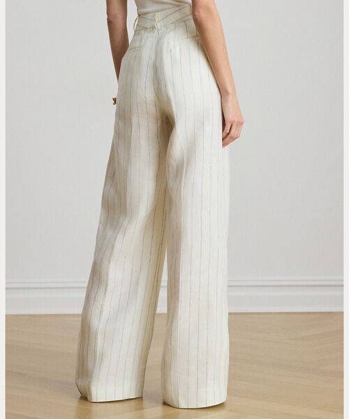 LAUREN RALPH LAUREN / ローレン ラルフ ローレン その他パンツ | ストライプド リネン ワイドレッグ パンツ | 詳細3