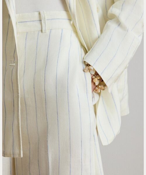 LAUREN RALPH LAUREN / ローレン ラルフ ローレン その他パンツ | ストライプド リネン ワイドレッグ パンツ | 詳細4