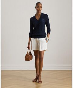 LAUREN RALPH LAUREN / ローレン ラルフ ローレン ショート・ハーフ・半端丈パンツ | プリーテッド リネンブレンド ツイル ショートパンツ