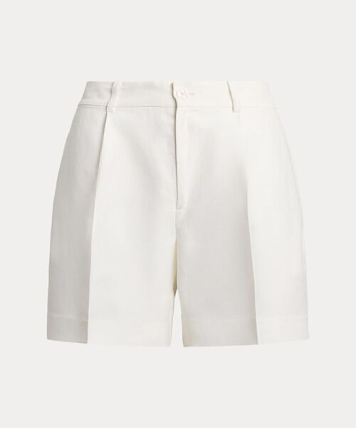 LAUREN RALPH LAUREN / ローレン ラルフ ローレン ショート・ハーフ・半端丈パンツ | プリーテッド リネンブレンド ツイル ショートパンツ | 詳細1