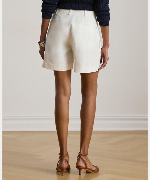 LAUREN RALPH LAUREN / ローレン ラルフ ローレン ショート・ハーフ・半端丈パンツ | プリーテッド リネンブレンド ツイル ショートパンツ | 詳細3