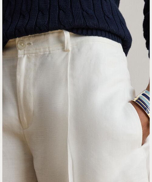 LAUREN RALPH LAUREN / ローレン ラルフ ローレン ショート・ハーフ・半端丈パンツ | プリーテッド リネンブレンド ツイル ショートパンツ | 詳細4