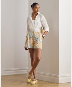 LAUREN RALPH LAUREN / ローレン ラルフ ローレン ショート・ハーフ・半端丈パンツ | フローラル プリーテッド リネン ショートパンツ