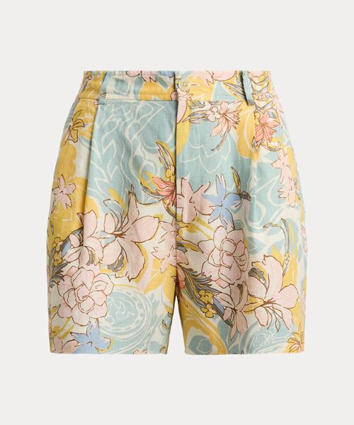 LAUREN RALPH LAUREN / ローレン ラルフ ローレン ショート・ハーフ・半端丈パンツ | フローラル プリーテッド リネン ショートパンツ | 詳細1