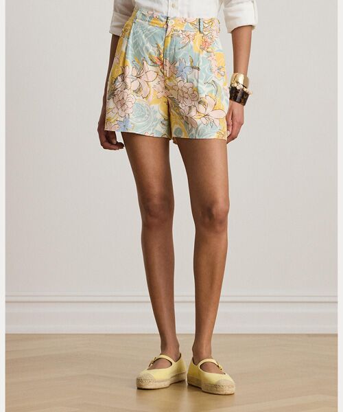LAUREN RALPH LAUREN / ローレン ラルフ ローレン ショート・ハーフ・半端丈パンツ | フローラル プリーテッド リネン ショートパンツ | 詳細2