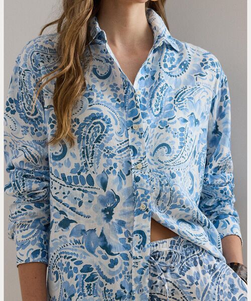 LAUREN RALPH LAUREN / ローレン ラルフ ローレン シャツ・ブラウス | リラックス フィット ペイズリー リネン シャツ | 詳細4