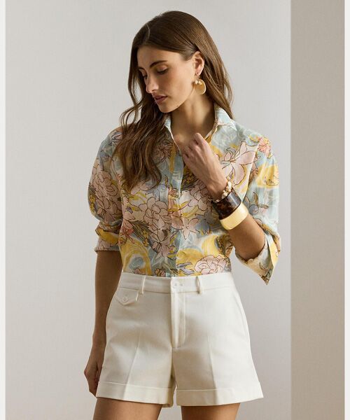 LAUREN RALPH LAUREN / ローレン ラルフ ローレン シャツ・ブラウス | リラックス フィット フローラル リネン シャツ(101ナチュラル)