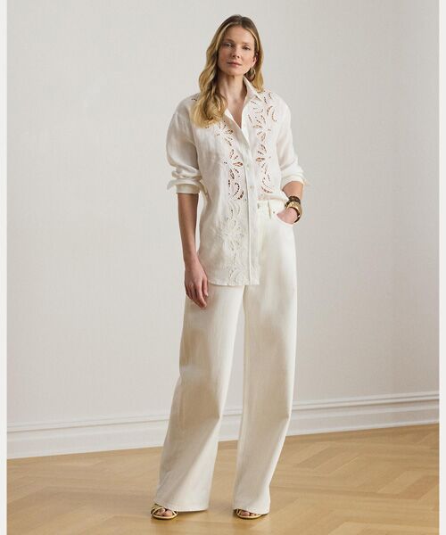 LAUREN RALPH LAUREN / ローレン ラルフ ローレン シャツ・ブラウス | アイレット リネン シャツ | 詳細5