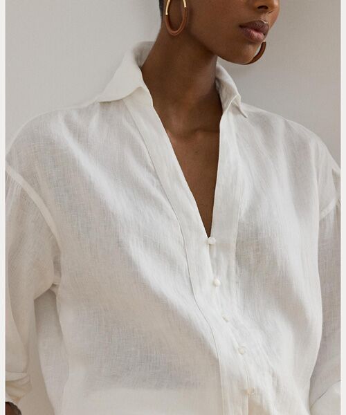 LAUREN RALPH LAUREN / ローレン ラルフ ローレン シャツ・ブラウス | リネン ブルゾンスリーブ シャツ | 詳細4