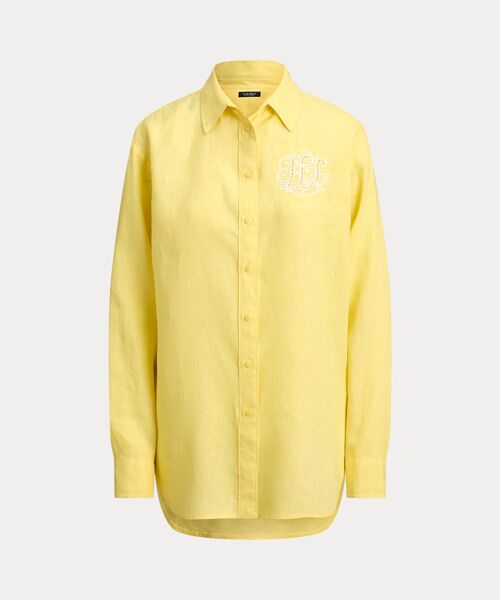 LAUREN RALPH LAUREN / ローレン ラルフ ローレン シャツ・ブラウス | リラックス フィット アイレットロゴ リネン シャツ | 詳細1