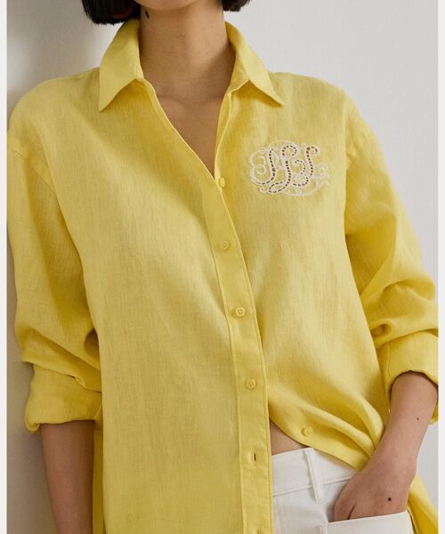 LAUREN RALPH LAUREN / ローレン ラルフ ローレン シャツ・ブラウス | リラックス フィット アイレットロゴ リネン シャツ | 詳細4