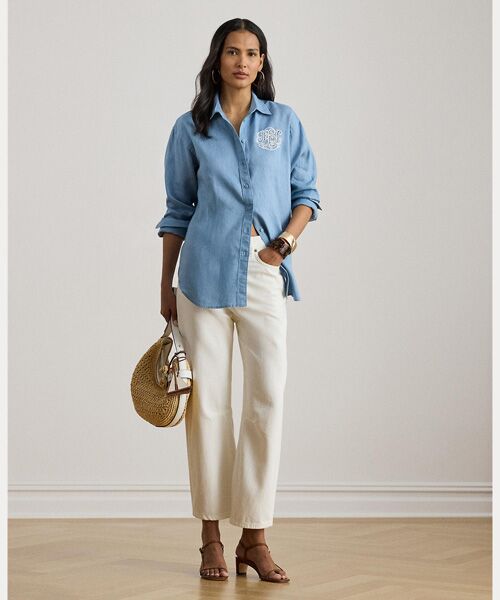 LAUREN RALPH LAUREN / ローレン ラルフ ローレン シャツ・ブラウス | リラックス フィット アイレットロゴ リネン シャツ | 詳細2