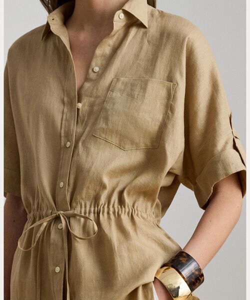 LAUREN RALPH LAUREN / ローレン ラルフ ローレン チュニック | リネン ロールタブ スリーブ チュニック | 詳細4