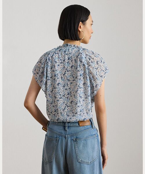 LAUREN RALPH LAUREN / ローレン ラルフ ローレン シャツ・ブラウス | フローラル フリルトリム ジョーゼット ブラウス | 詳細3