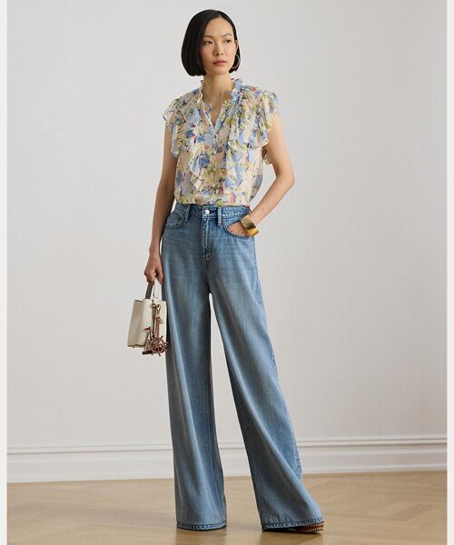 LAUREN RALPH LAUREN / ローレン ラルフ ローレン シャツ・ブラウス | フローラル フリルトリム ジョーゼット シャツ | 詳細2